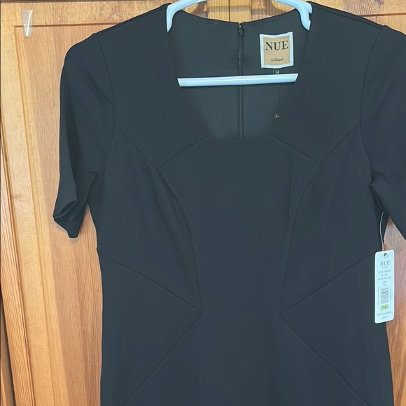 Nue by Shani Black Shaping Sheath Dress Size 14 NWT Sculpting Cocktail Dress - Picture 4 of 10